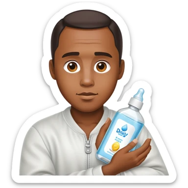 Diddy holding baby oil sticker