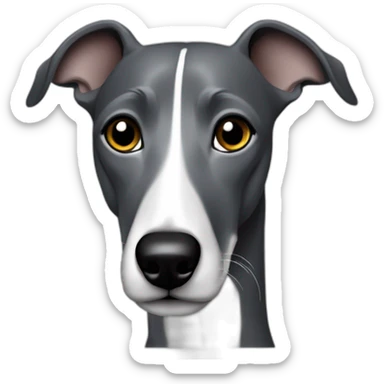 skinny dark grey whippet sticker