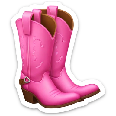 Pink pair of cowboy boots sticker