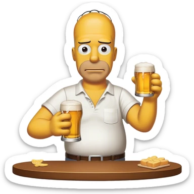 Moe qui sert une bière à homer simpson sticker