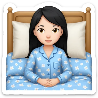 girl going to bed black hair sticker
