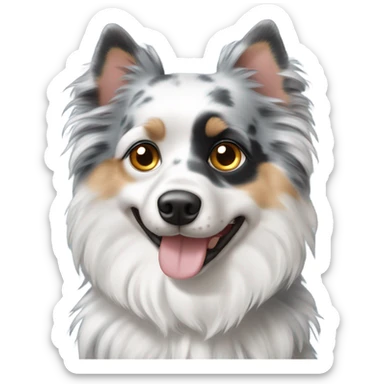 Blue Merle spitz nain with a One blue eye and One brown eyes  sticker