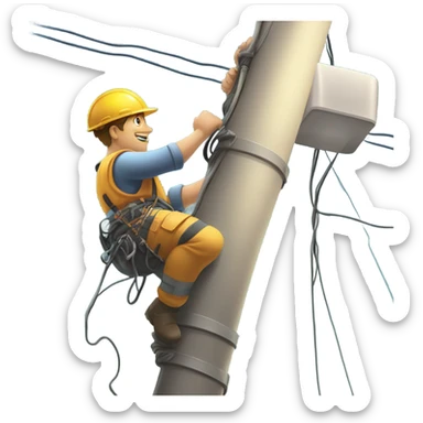 Lineman on pole sticker