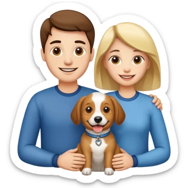 couple and their pet dog sticker