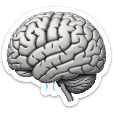 A **human brain** with a protector energy of negative thoughts radiating loving thoughts while it rewires itself sticker
