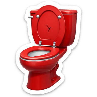 evil red toilet sticker