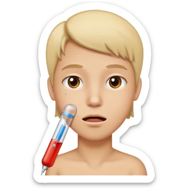 face with thermometer sticker