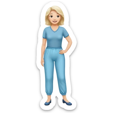 a Woman, mid 50, wearing incontinence pants sticker