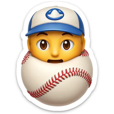 Cinematic Realistic Baseball Pop Culture Emoji, showcasing an action-packed scene of America's favorite pastime rendered with lifelike textures and energetic, nostalgic lighting. sticker