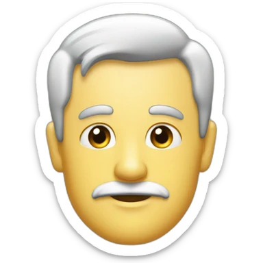 Mann mit schwarzen scheitel nach links und schwarzen schnur bart sticker