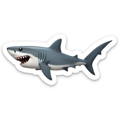 a shark runing sticker