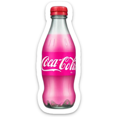 coke bottle with pink logo sticker