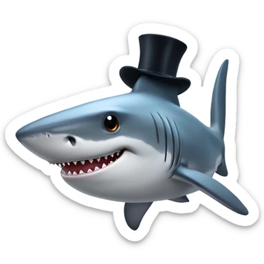 Shark with a top hat sticker