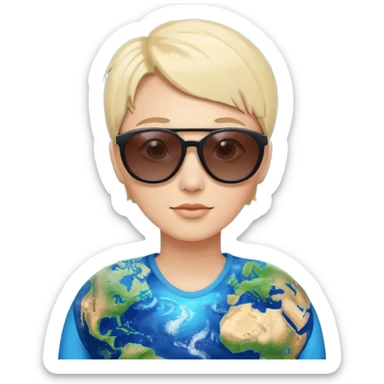 Hqz un emoji mezclando estos 😎🌍 sticker