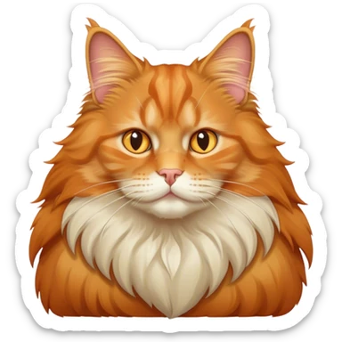 Maine Coon fat orange cat sticker
