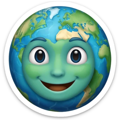 Make a image prompt of the earth with a face sticker