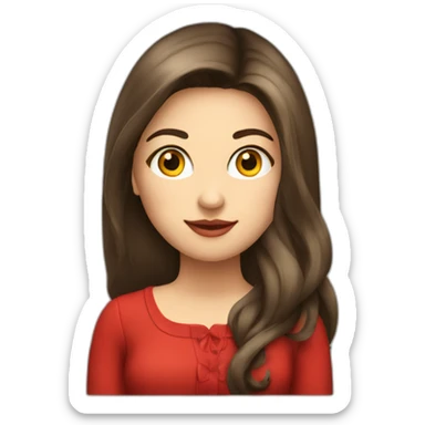 Brunette-girl-long-hair-chubby-cheeks-old-money-fashion-style-red sticker