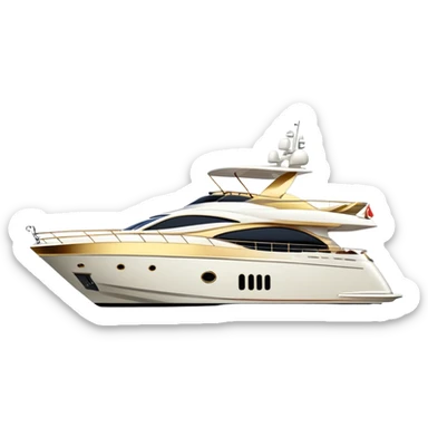 Luxury Yacht - Azimut 72 (Model Year: 2020) (Iconic colour: White with gold trim) sticker