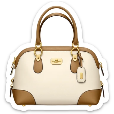 white beige coach handbag sticker