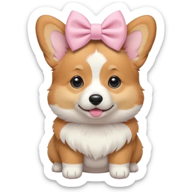 Corgi With Pastel Pink Bow sticker
