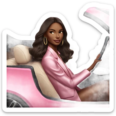 Photo of Victoria secret model driving a car sticker