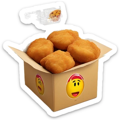 McDonald’s nuggets in box with basketball sticker on box  sticker