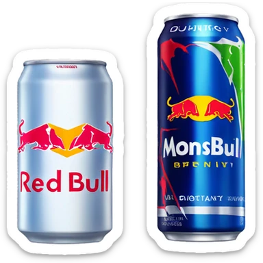 red bull and monster energy drink sticker