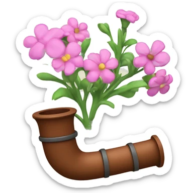 pipe with flowers sticker