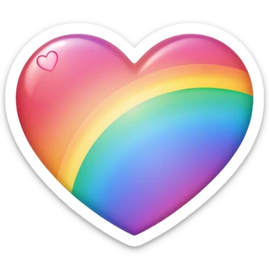 sakura heart with a rainbow gradient sticker