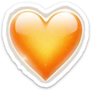 Light orange heart with white sparkles sticker