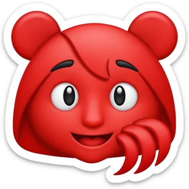 the club emoji but black and red sticker