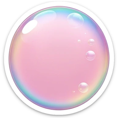 Pastel pink soap bubbles sticker