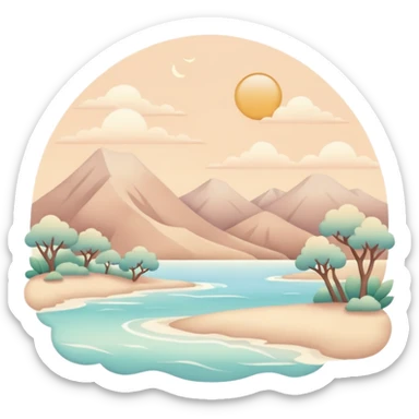 A very aesthetic travel with pastel beige  tones sticker