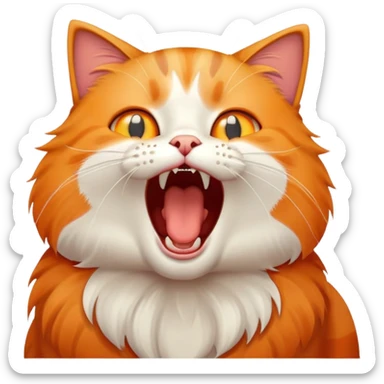 cat mewing with open mouth sticker