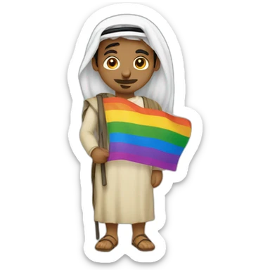 Arab with gay flag sticker