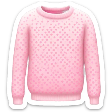 Cute pink and white sweater with light pink dots sticker