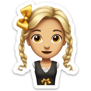 Sassy girl with a bow  sticker