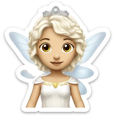 Peruvian white fairy child princess with tiara and wings black Jaír sticker