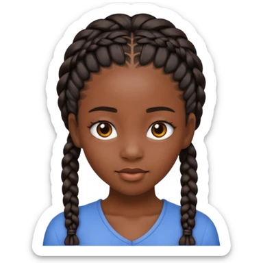 black girl with braids sticker