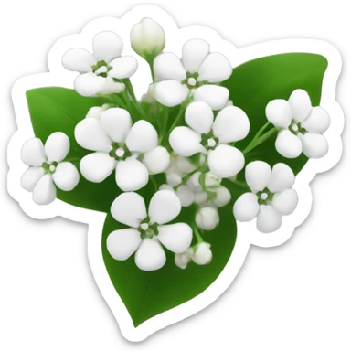 White baby breath flower sticker