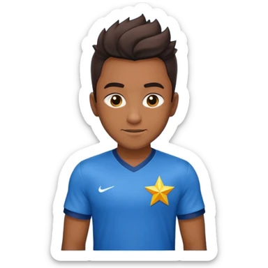 Raposa vestindo uma camisa azul com a constelação 5 estrelas na camisa sticker