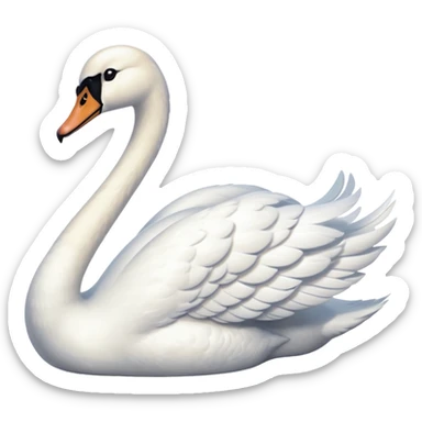 Elegant white swan  sticker