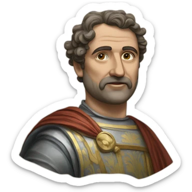 Publio Aurelio stazio (personaggio di un libro), vestito da antico romano sticker