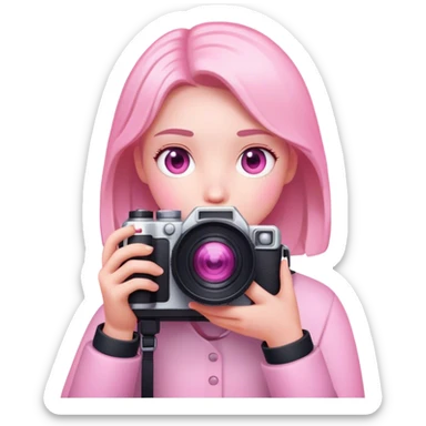 pink photographer light sticker