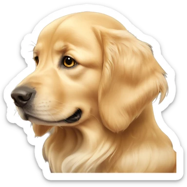 Golden retriever with elf ears sticker