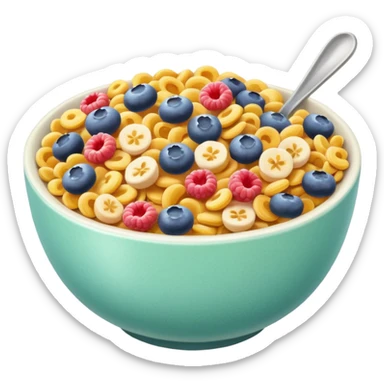 an aesthetic bowl of pastel cereals sticker