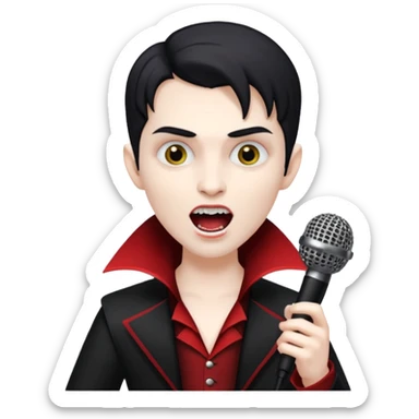 vampire singing with mic  sticker