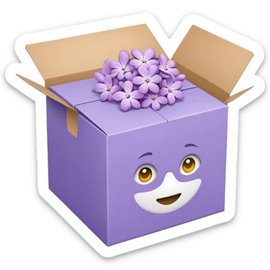 Lilac color packaging boxes sticker