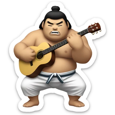 Sumo wrestler guitar sticker