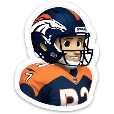Bo Nix in a Denver Bronco Uniform sticker
